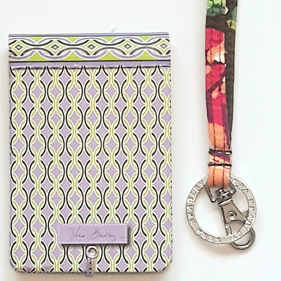 Vera Bradley Brown Floral Pattern Cotton Lanyard + VB Mini Pocketbooks - Picture 8 of 13